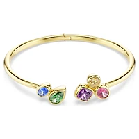 Imber bangle, Mixed cuts, Multicoloured, 18K gold finish