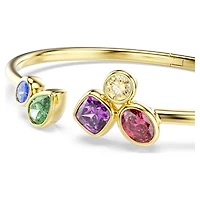 Imber bangle, Mixed cuts, Multicoloured, 18K gold finish