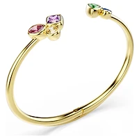 Imber bangle, Mixed cuts, Multicoloured, 18K gold finish