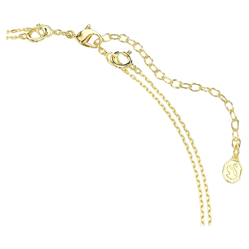 Imber layered necklace, Mixed cuts, Multicoloured, 18K gold finish