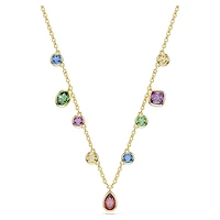 Imber necklace, Mixed cuts, Multicoloured, 18K gold finish