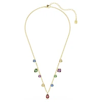 Imber necklace, Mixed cuts, Multicoloured, 18K gold finish