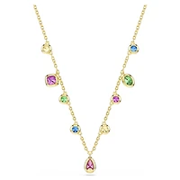 Imber necklace, Mixed cuts, Multicoloured, 18K gold finish