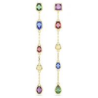 Imber drop earrings, Mixed cuts, Multicoloured, 18K gold finish