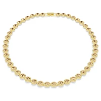 Una Angelic necklace, Round cut, Caramel, 18K gold finish