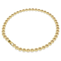 Una Angelic necklace, Round cut, Caramel, 18K gold finish