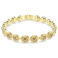 Una Angelic bracelet, Round cut, Caramel, Gold-tone plated by SWAROVSKI