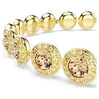 Una Angelic bracelet, Round cut, Caramel, 18K gold finish