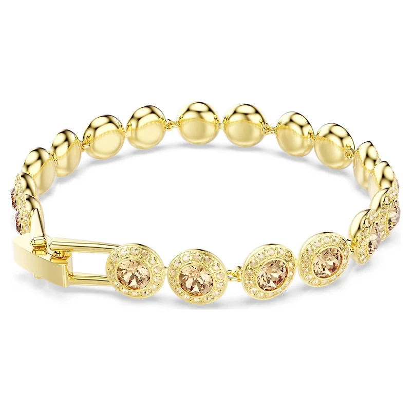 Una Angelic bracelet, Round cut, Caramel, Gold-tone plated by SWAROVSKI