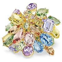 Gema cocktail ring, Mixed cuts, Multicoloured, Gold-tone plated