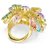 Gema cocktail ring, Mixed cuts, Multicoloured, Gold-tone plated