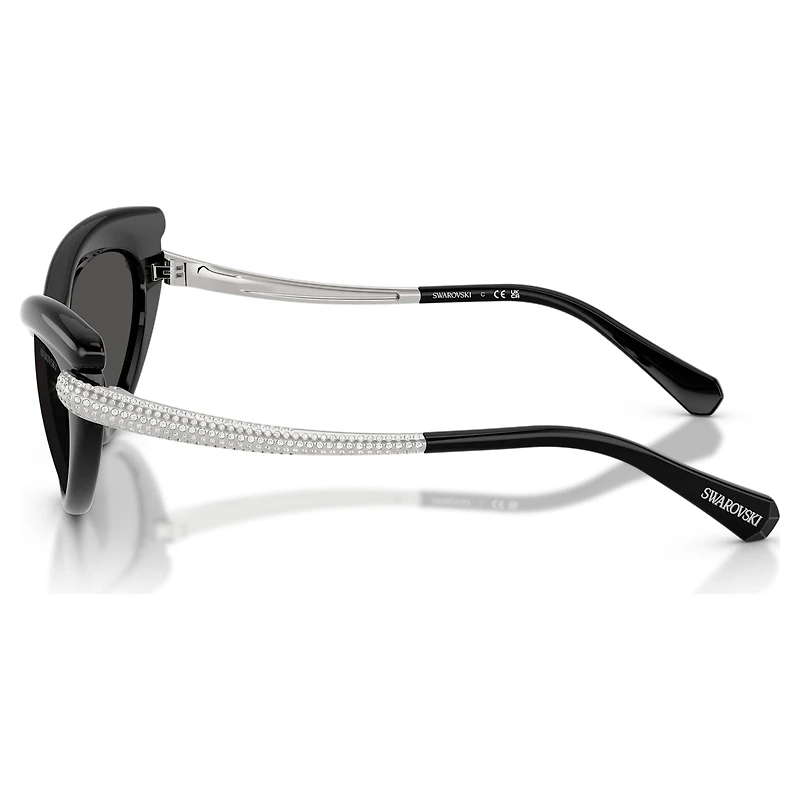 Sunglasses, Cat-Eye shape, SK6038, Black by SWAROVSKI