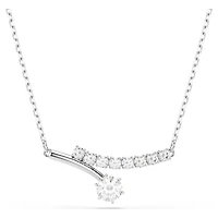 Matrix necklace, Round cut, White, Rhodium plated