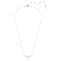 Matrix necklace, Round cut, White, Rhodium plated