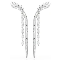 Mesmera earrings, Mixed cuts, White, Rhodium plated