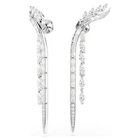 Mesmera earrings, Mixed cuts, White, Rhodium plated