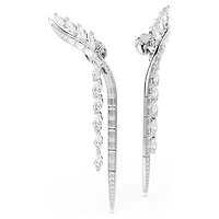 Mesmera earrings, Mixed cuts, White, Rhodium plated