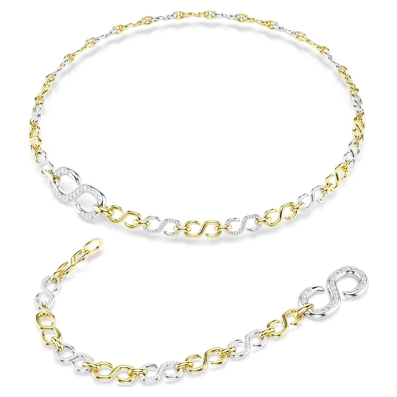 Dextera waist belt, White, Mixed metal finish by SWAROVSKI