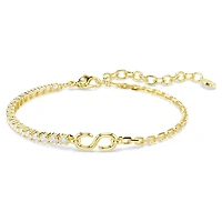 Matrix bracelet, Round cut, White, 18K gold finish