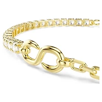Matrix bracelet, Round cut, White, 18K gold finish