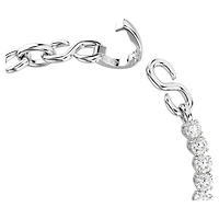 Matrix bracelet, Round cut, White, Rhodium plated
