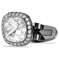 Una Angelic cufflinks, Cushion cut, White, Ruthenium plated