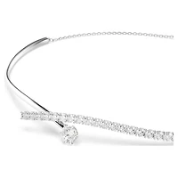 Matrix necklace, Round cut, White, Rhodium plated
