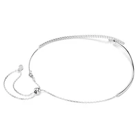 Matrix necklace, Round cut, White, Rhodium plated