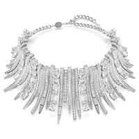Vienna choker, Mixed cuts, White, Rhodium plated