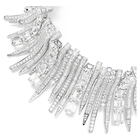 Vienna choker, Mixed cuts, White, Rhodium plated