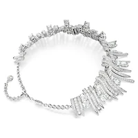 Vienna choker, Mixed cuts, White, Rhodium plated