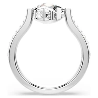 Chroma ring, Mixed cuts, Star, White, Rhodium plated