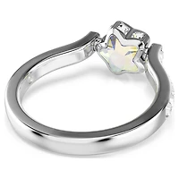 Chroma ring, Mixed cuts, Star, White, Rhodium plated