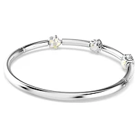 Chroma bangle, Mixed cuts, Star, White, Rhodium plated