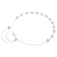 Chroma necklace, Mixed cuts, Star, White, Rhodium plated