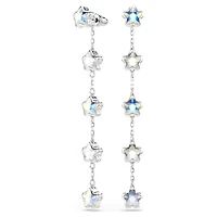 Chroma earrings, Mixed cuts, Star, White, Rhodium plated