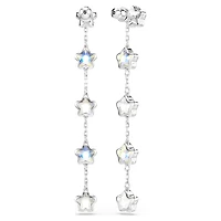 Chroma earrings, Mixed cuts, Star, White, Rhodium plated