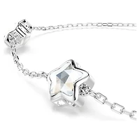 Chroma bracelet, Star, White, Rhodium plated