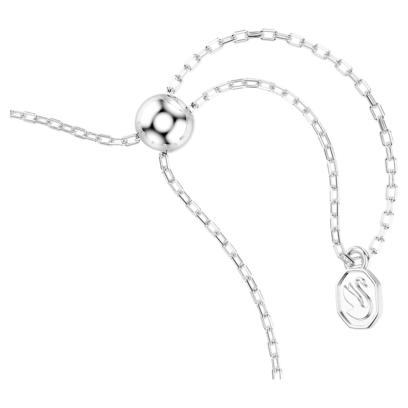 Chroma bracelet, Star, White, Rhodium plated