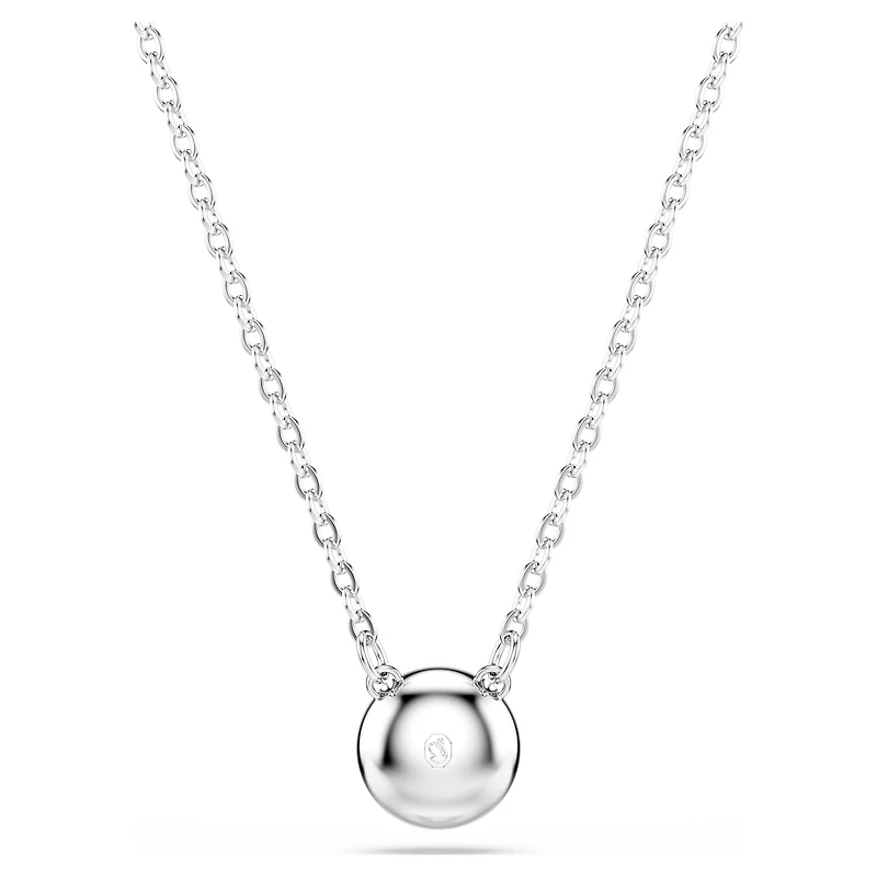 Una Angelic pendant, Round cut, Green, Rhodium plated
