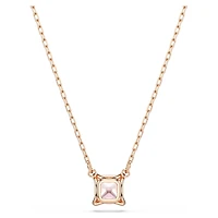 Stilla pendant, Square cut, Pink, 18K rose gold finish
