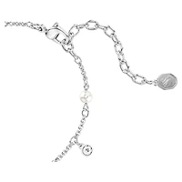 Imber bracelet, Crystal pearl, Round cut, White, Rhodium plated