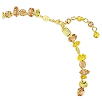 Gema necklace, Mixed cuts, Yellow, 18K gold finish