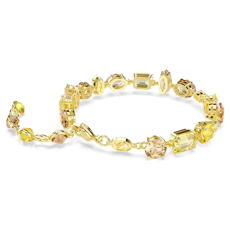 Gema bracelet, Mixed cuts, Yellow, 18K gold finish