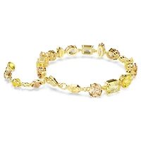 Gema bracelet, Mixed cuts, Yellow, 18K gold finish