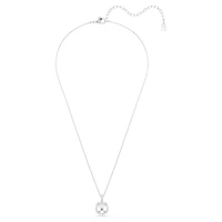 Una Angelic pendant, Cushion cut, White, Rhodium plated