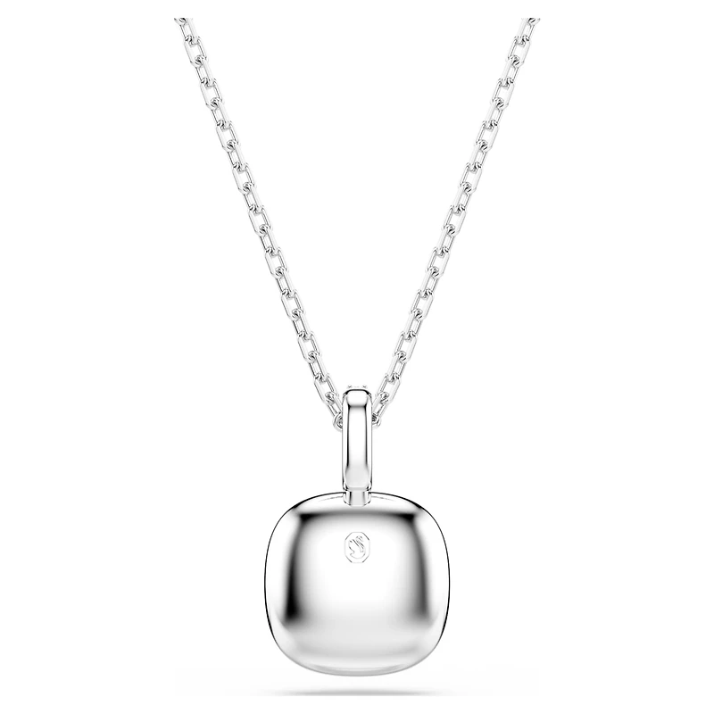 Una Angelic pendant, Cushion cut, White, Rhodium plated