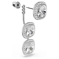 Una Angelic earrings, Cushion cut, White, Rhodium plated
