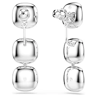 Una Angelic earrings, Cushion cut, White, Rhodium plated