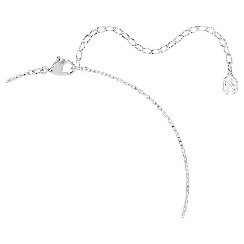 Una Angelic set, Cushion cut, White, Rhodium plated